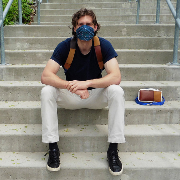 Close-up of shoulder straps